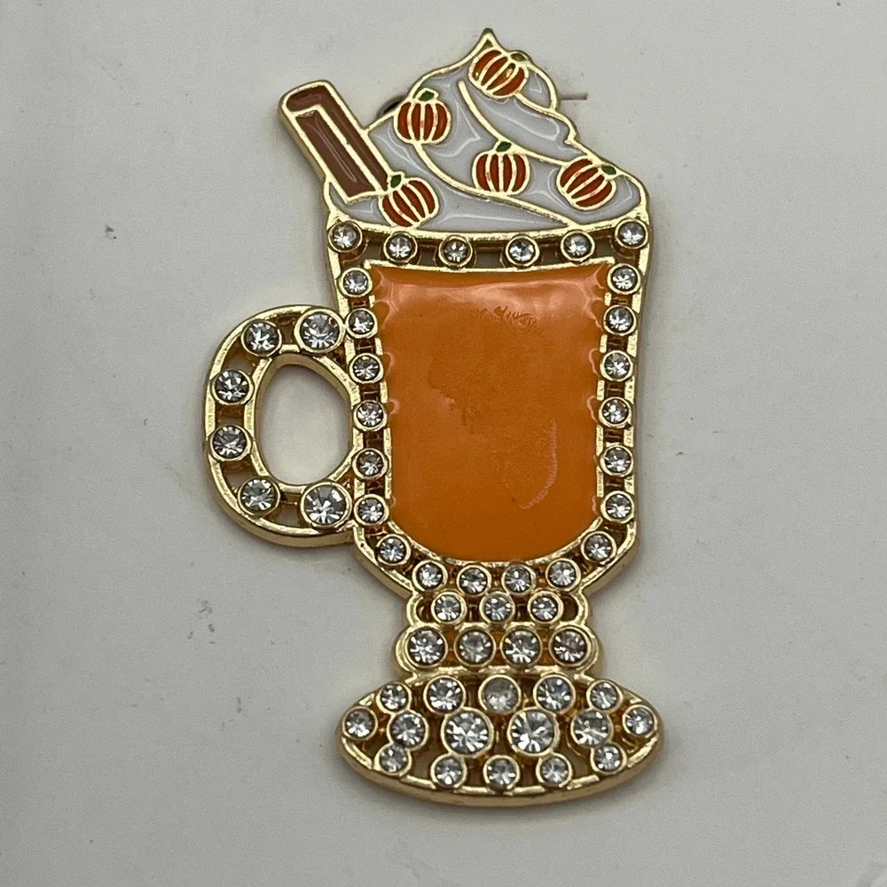 BAUBLEBAR Earrings The Spice of Life Pumpkin Latte‎ Rhinestone Enamel New PSL